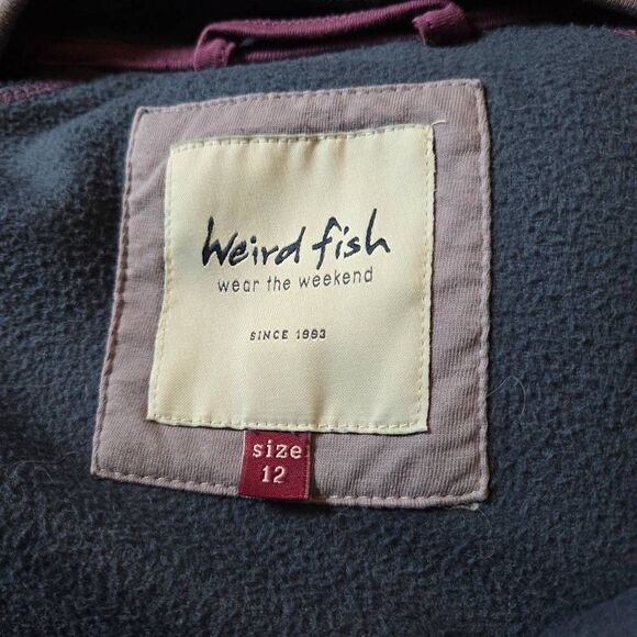 Weird Fish Blue and Purple Women's Full Zip Fleece Size 12 - Picture 5 of 8